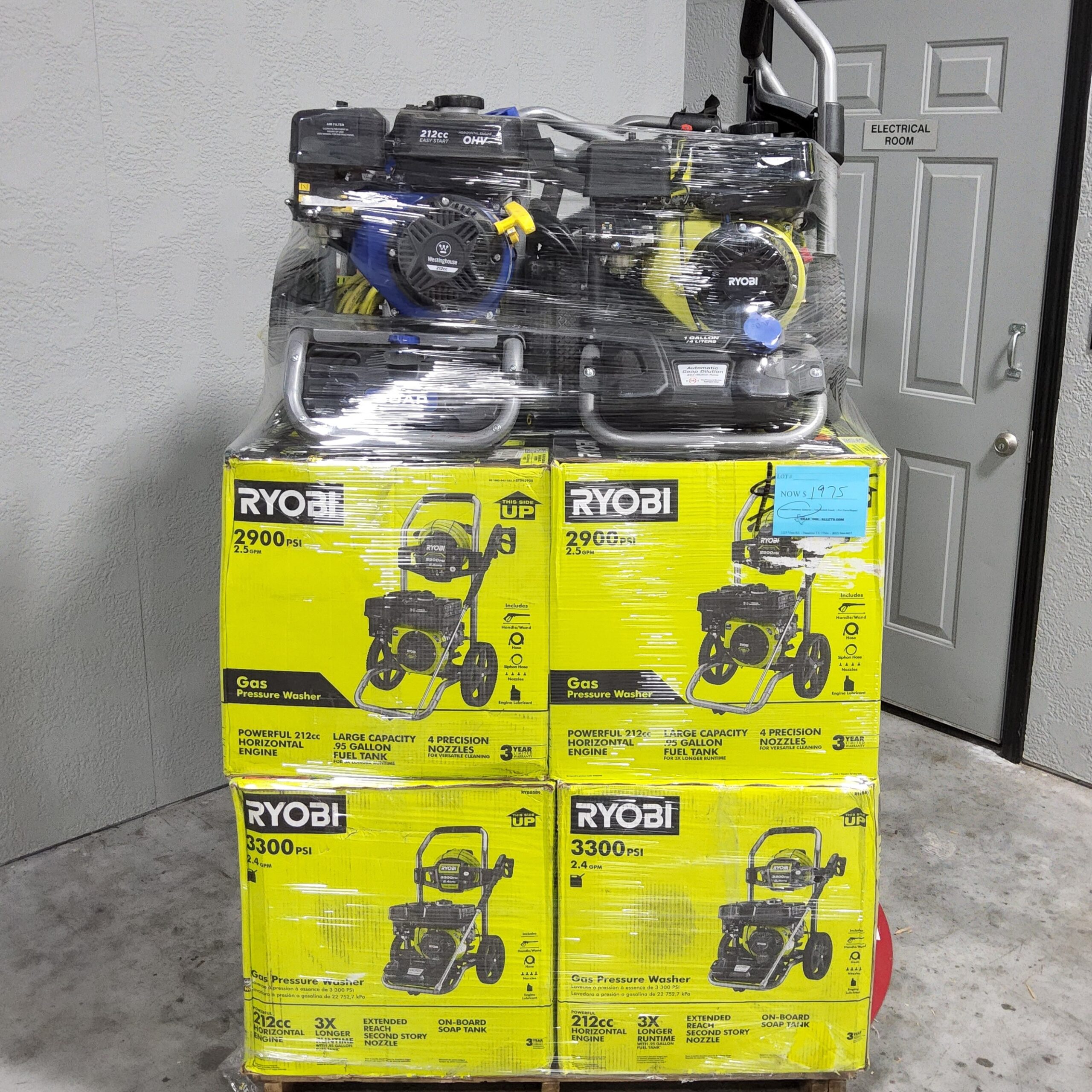 GAS PRESSURE WASHER PALLET - LOT ID: 050525 - AS-IS Untested Customer Returns